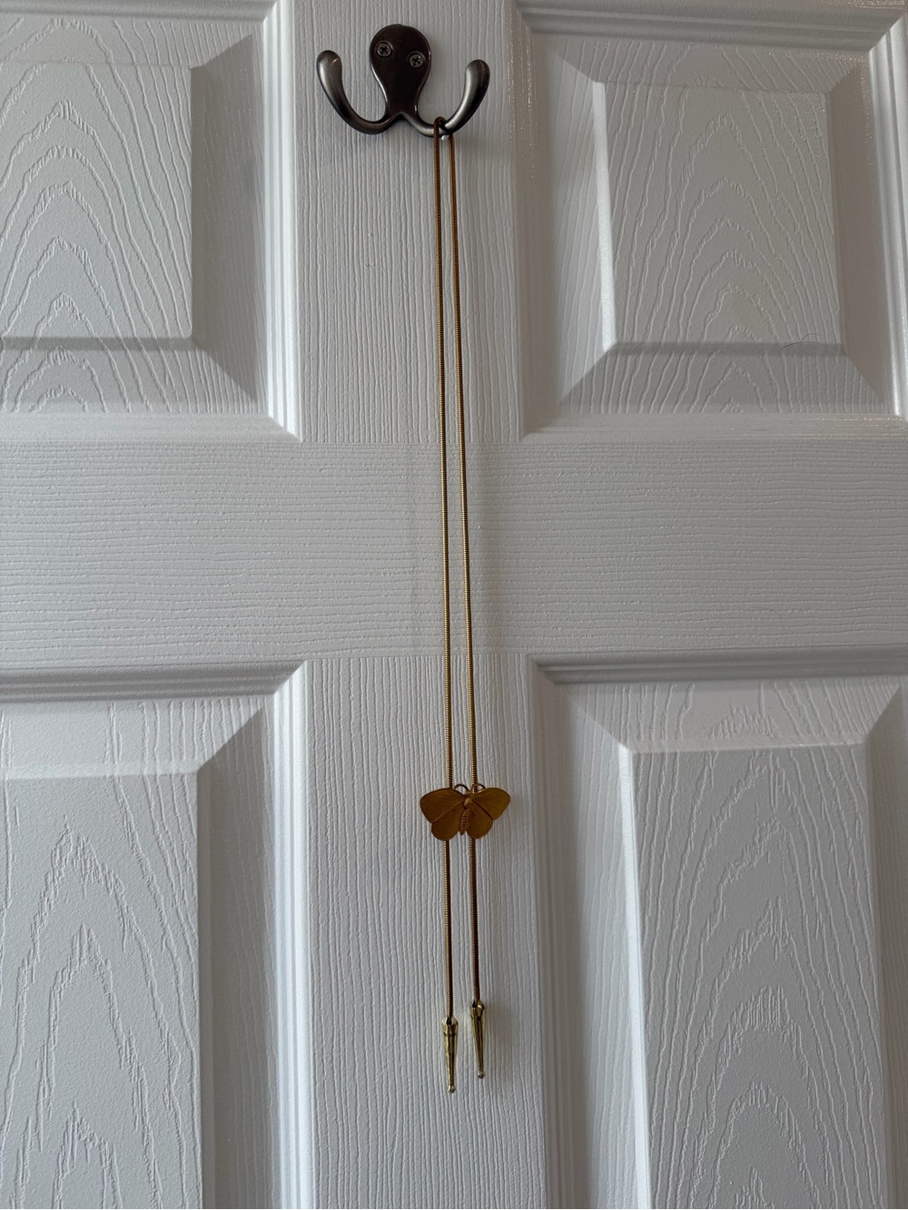 Gold Butterfly Bolo Tie Necklace - Picture 2 of 3